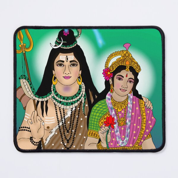 Item preview, Shiva Parvati Sacred Design – Hindu Divine Couple Spiritual Artwork designed and sold by Harshit_Digital_Arts.