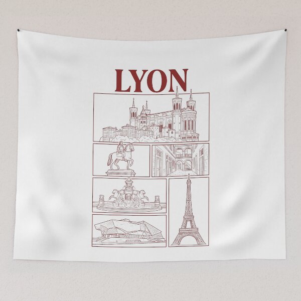 Item preview, Lyon France Landmarks Vintage Line Art designed and sold by k3rstman1.