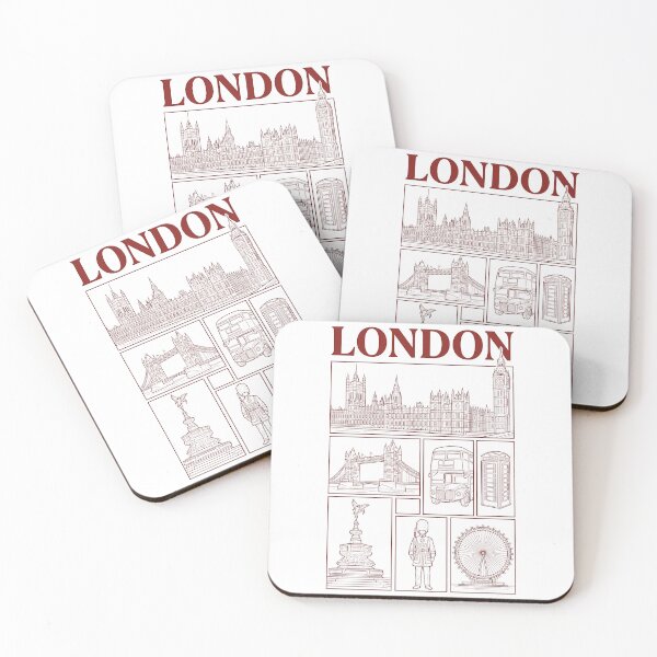 Item preview, London England City Landmarks Vintage Sketch Collage designed and sold by k3rstman1.