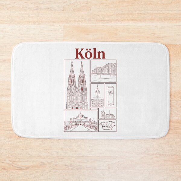 Item preview, Cologne Germany Skyline Landmarks Kölsch Carnival Sketch designed and sold by k3rstman1.