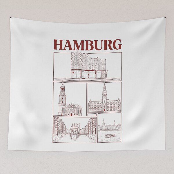Item preview, Hamburg Germany Landmarks Elbphilharmonie Speicherstadt City Skyline designed and sold by k3rstman1.