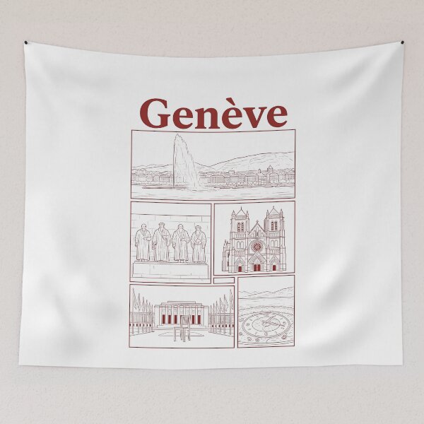 Item preview, Vintage Geneva Switzerland Cityscape Landmark Collage designed and sold by k3rstman1.