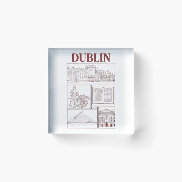 Item preview, Dublin Ireland Landmarks Vintage Line Art Sketch designed and sold by k3rstman1.