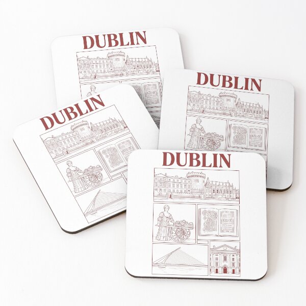 Item preview, Dublin Ireland Landmarks Vintage Line Art Sketch designed and sold by k3rstman1.