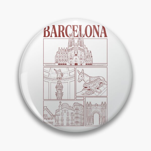 Item preview, Vintage Barcelona Spain Landmarks Travel Line Art designed and sold by k3rstman1.