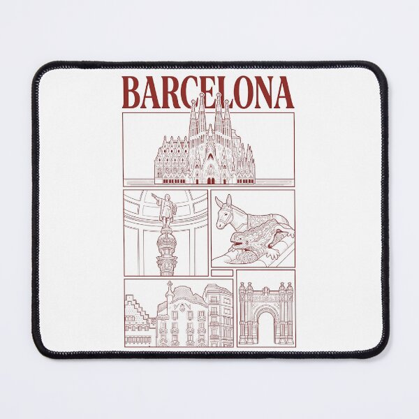 Item preview, Vintage Barcelona Spain Landmarks Travel Line Art designed and sold by k3rstman1.