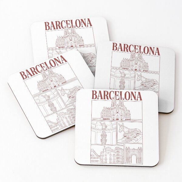 Item preview, Vintage Barcelona Spain Landmarks Travel Line Art designed and sold by k3rstman1.