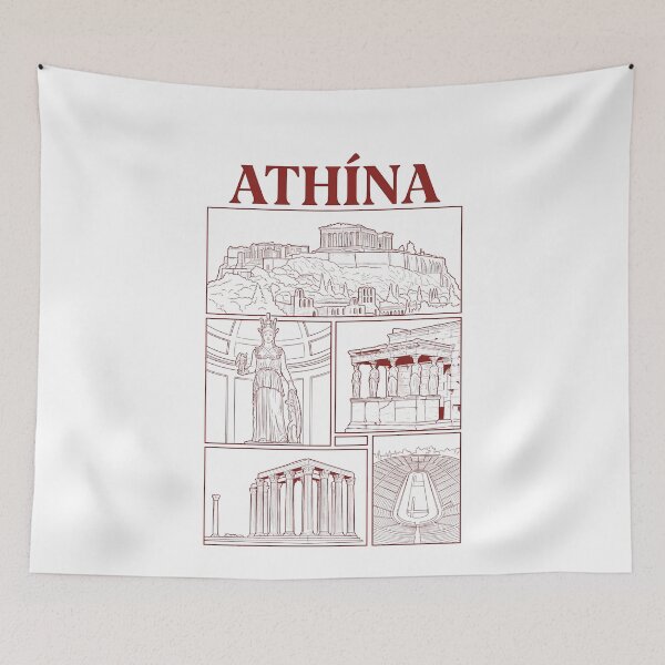 Item preview, Athina Ancient Greek Landmarks Acropolis Sketch designed and sold by k3rstman1.