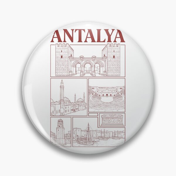 Item preview, Antalya Turkey Travel Landmarks Sketch Collage designed and sold by k3rstman1.
