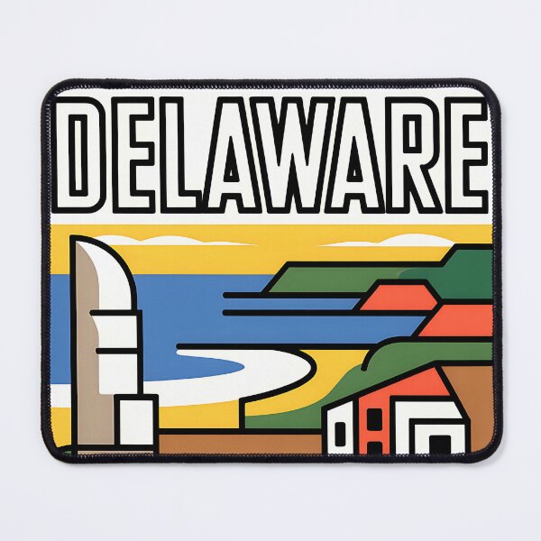 Item preview, Delaware - The First State - Vintage travel poster in the style of Fernand Léger designed and sold by PrintableTravel.