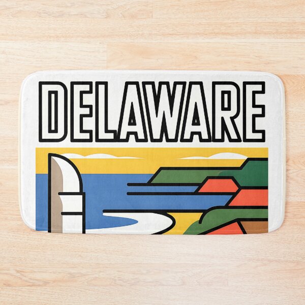 Item preview, Delaware - The First State - Vintage travel poster in the style of Fernand Léger designed and sold by PrintableTravel.