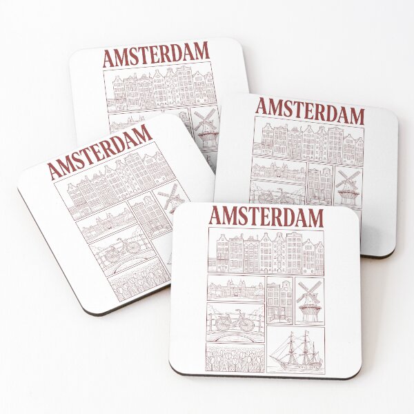 Item preview, Vintage Amsterdam Cityscape Landmarks Collage designed and sold by k3rstman1.