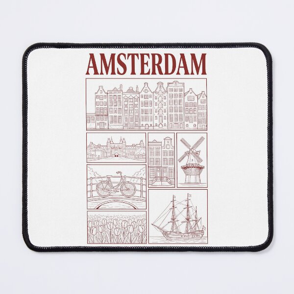 Item preview, Vintage Amsterdam Cityscape Landmarks Collage designed and sold by k3rstman1.