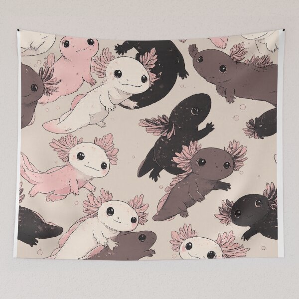 Item preview, Axolotls – Minimalist Seamless Line Art Pattern in Soft Scandinavian Aesthetic designed and sold by Pickachoo.