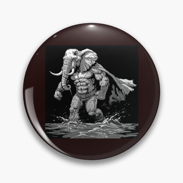 Item preview, Elephant Superhero Black and White Comic Art designed and sold by inkoutninja.