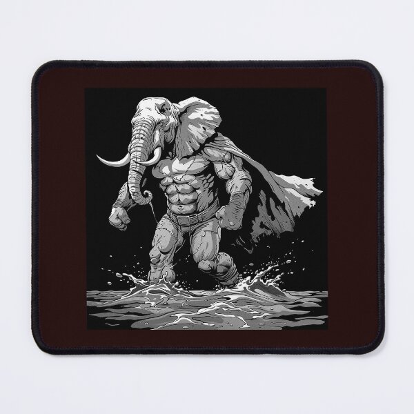 Item preview, Elephant Superhero Black and White Comic Art designed and sold by inkoutninja.