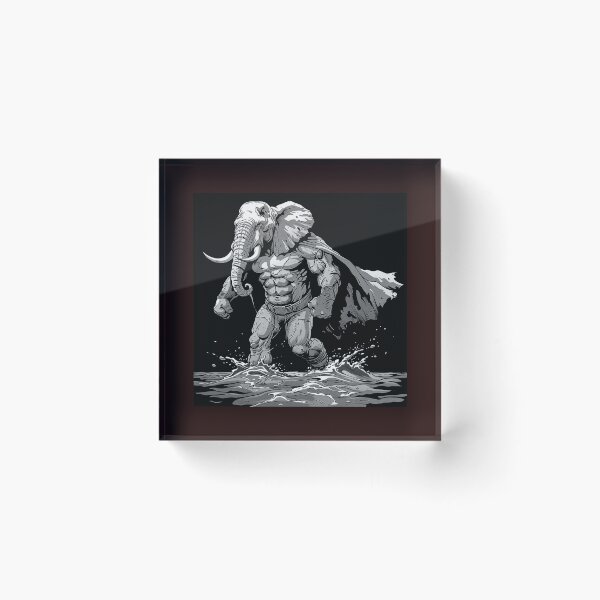 Item preview, Elephant Superhero Black and White Comic Art designed and sold by inkoutninja.