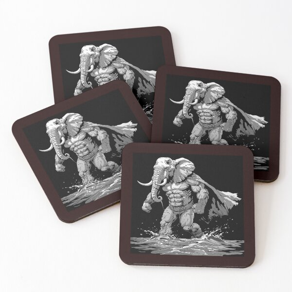 Item preview, Elephant Superhero Black and White Comic Art designed and sold by inkoutninja.