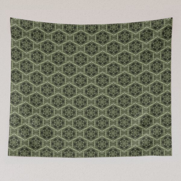Item preview, Decorative Boho Hexagon Pattern in Olive Green designed and sold by Artistestella.