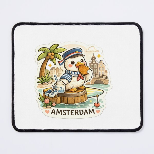 Item preview, Cute Amsterdam Duck Sticker – Dutch Canal Vibes Design designed and sold by ZYNORAworld.