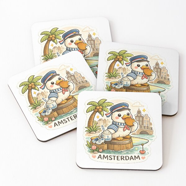 Item preview, Cute Amsterdam Duck Sticker – Dutch Canal Vibes Design designed and sold by ZYNORAworld.
