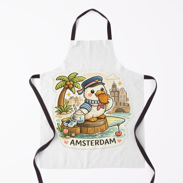 Item preview, Cute Amsterdam Duck Sticker – Dutch Canal Vibes Design designed and sold by ZYNORAworld.