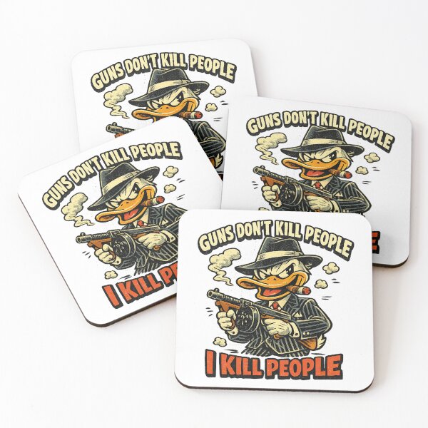 Item preview, Guns don't kill people I kill people, Retro Vintage Cow-Duck designed and sold by graphic-genie.