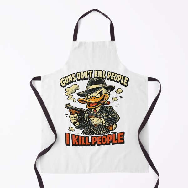 Item preview, Guns don't kill people I kill people, Retro Vintage Cow-Duck designed and sold by graphic-genie.