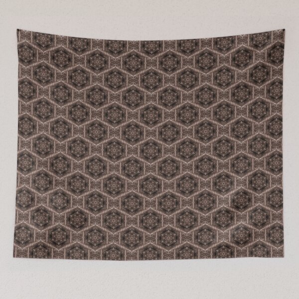Item preview, Decorative Boho Hexagon Pattern in Chocolate Brown designed and sold by Artistestella.