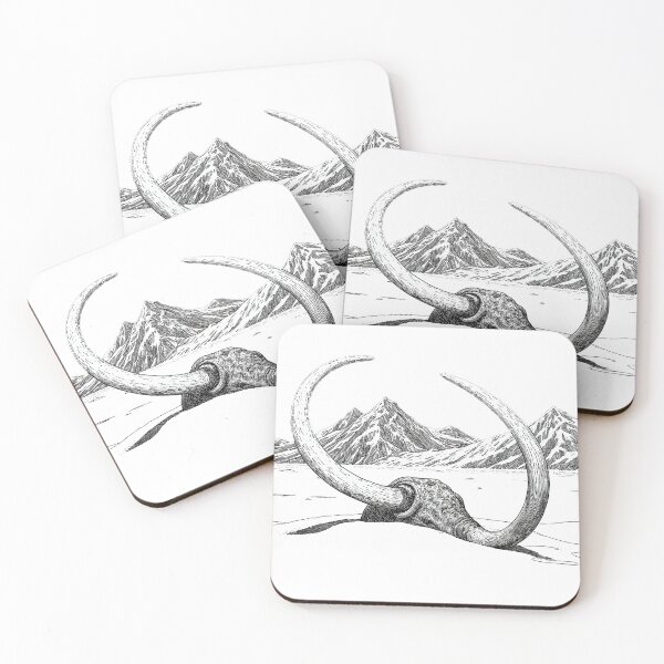 Item preview, Tusks of mammoth skeleton on the snow designed and sold by ArtEventET.