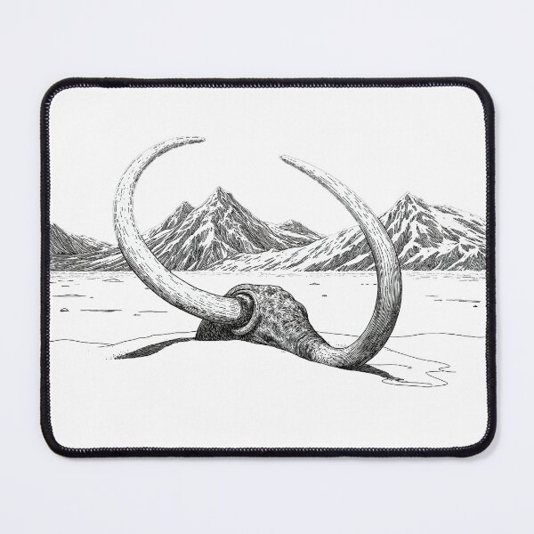 Item preview, Tusks of mammoth skeleton on the snow designed and sold by ArtEventET.