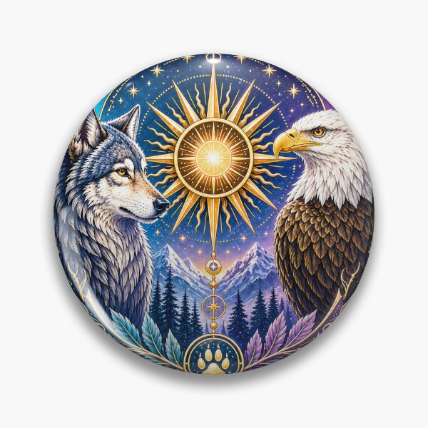 Item preview, Celestial Wolf and Eagle Art designed and sold by CasadiFrequenza.