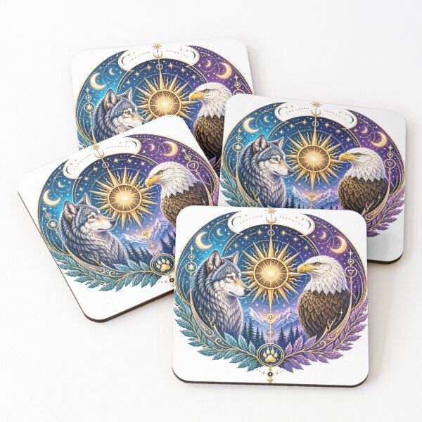 Item preview, Celestial Wolf and Eagle Art designed and sold by CasadiFrequenza.