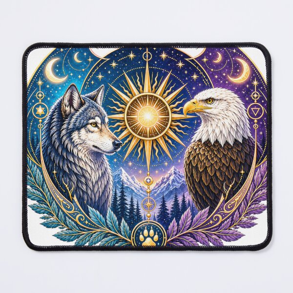 Item preview, Celestial Wolf and Eagle Art designed and sold by CasadiFrequenza.