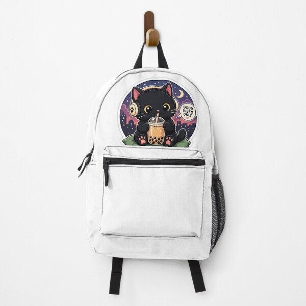 Item preview, Cute Black Cat Boba Sticker – Kawaii Cat with Bubble Tea & Headphones Vinyl Decal designed and sold by Lovely5616.