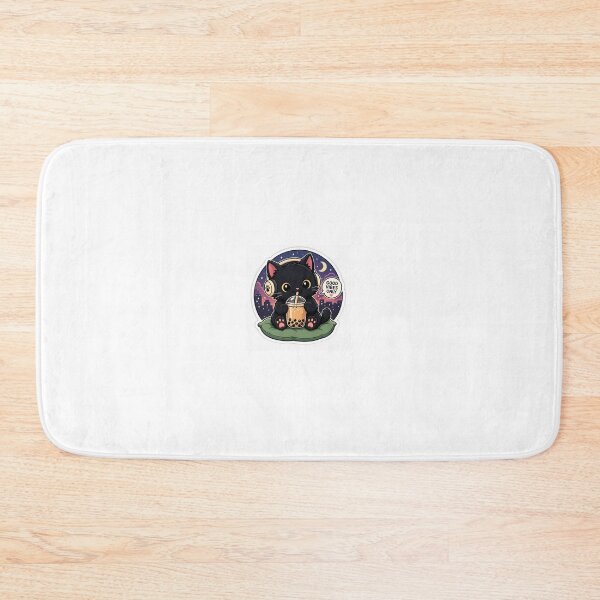 Item preview, Cute Black Cat Boba Sticker – Kawaii Cat with Bubble Tea & Headphones Vinyl Decal designed and sold by Lovely5616.