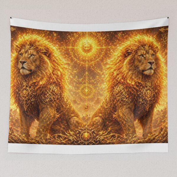 Item preview, Majestic twin Leo art designed and sold by LiuTiuuu.