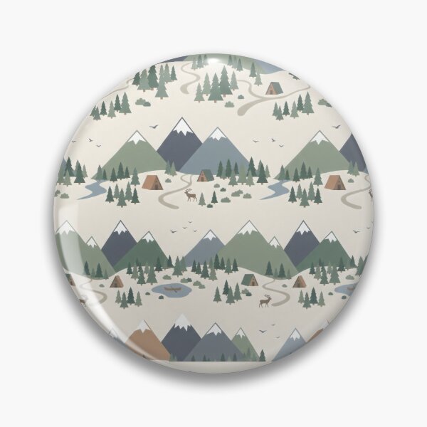 Item preview, Minimalist Adventure Mountain Landscape Pattern designed and sold by SplashTastic.