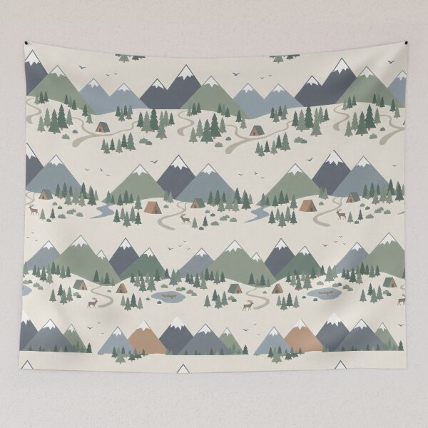 Item preview, Minimalist Adventure Mountain Landscape Pattern designed and sold by SplashTastic.