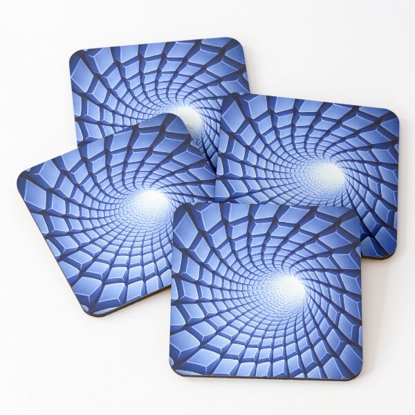 Item preview, 3D Blue Geometric Vortex Optical Illusion Digital Art designed and sold by NeO² Studio.