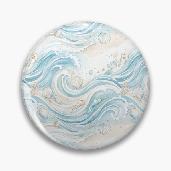 Item preview, Watercolor Coastal Ocean Waves and Shells designed and sold by SplashTastic.