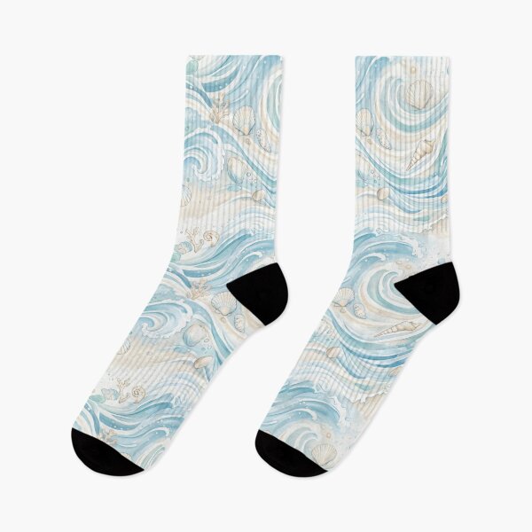 Item preview, Watercolor Coastal Ocean Waves and Shells designed and sold by SplashTastic.
