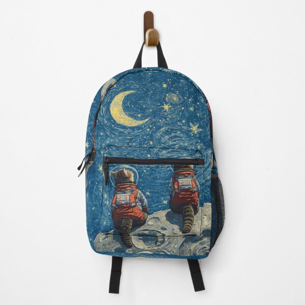 Item preview, Three Space Cats on the Moon Stargazing designed and sold by EschatonGarden.