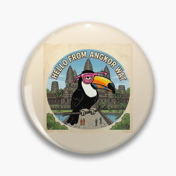 Item preview, Cartoon Cambodia Toucan at Angkor Wat designed and sold by SplashTastic.