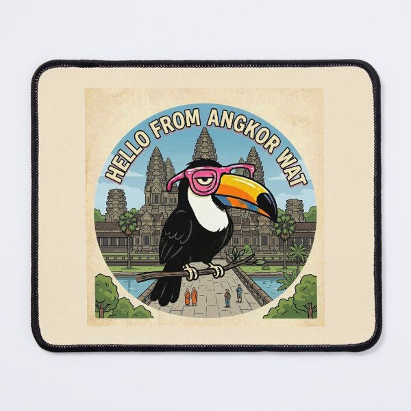 Item preview, Cartoon Cambodia Toucan at Angkor Wat designed and sold by SplashTastic.