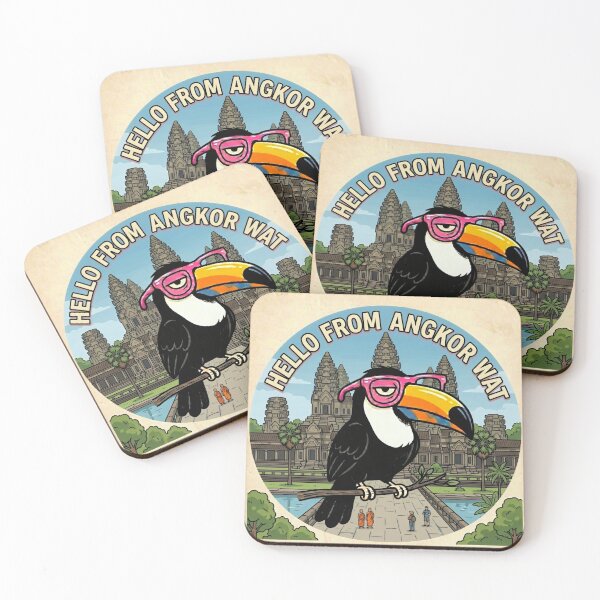 Item preview, Cartoon Cambodia Toucan at Angkor Wat designed and sold by SplashTastic.