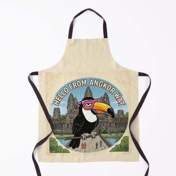 Item preview, Cartoon Cambodia Toucan at Angkor Wat designed and sold by SplashTastic.