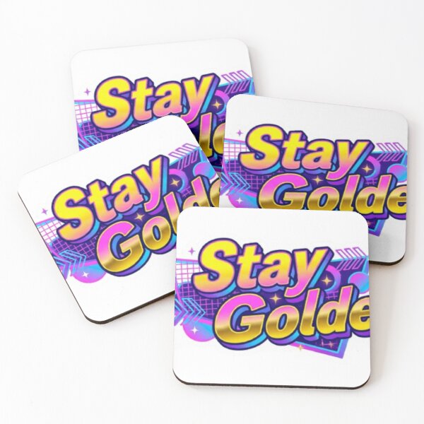 Item preview, Stay golden retro 80s Aesthetic vibrant typography sticker  designed and sold by PixelPop-US.