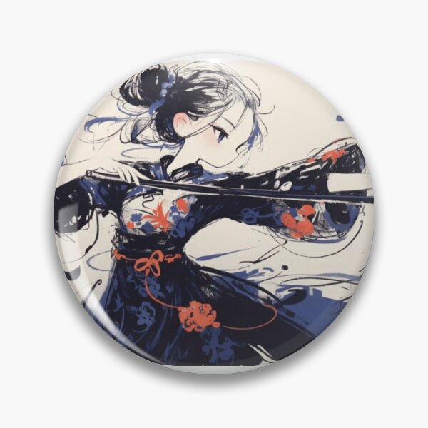 Item preview, Samurai Archer Girl – Japanese Ink Anime Aesthetic Art designed and sold by EchoWave11.
