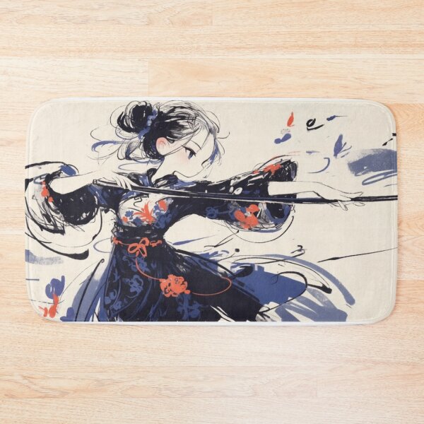 Item preview, Samurai Archer Girl – Japanese Ink Anime Aesthetic Art designed and sold by EchoWave11.